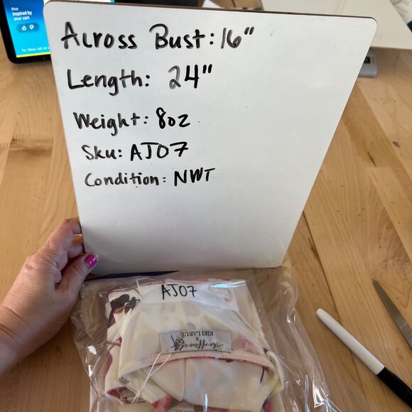 The Office Edit X Kiki Larue Floral Peplum Blouse White Pink Size Medium NWT - Picture 10 of 11